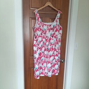 ANNE KLEIN NWT Fit and Flare Pink Floral Sleeveless Dress